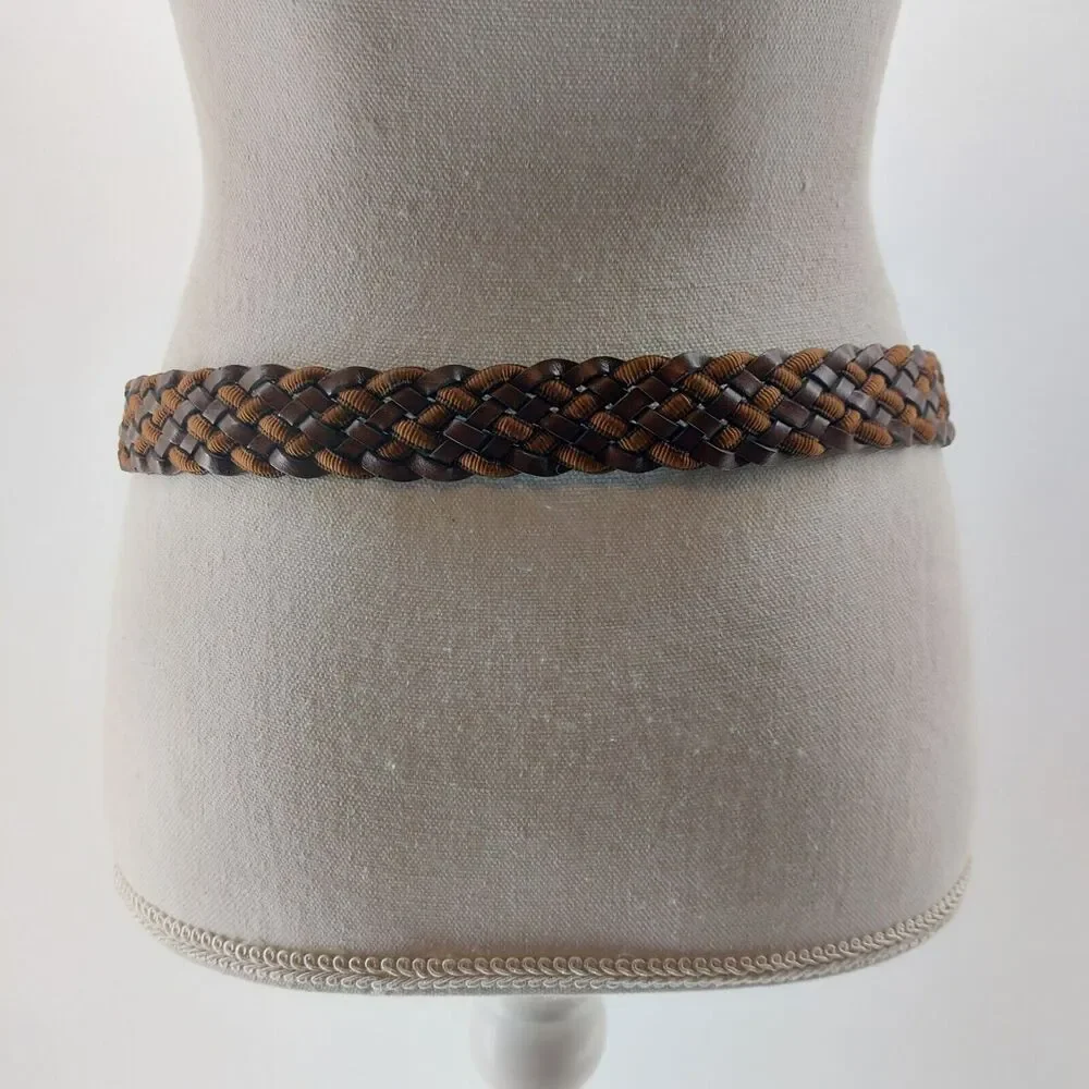 H&M Womens Small Medium Braided Woven Faux Leather Ribbon Italy